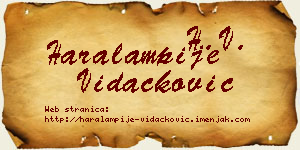Haralampije Vidačković vizit kartica